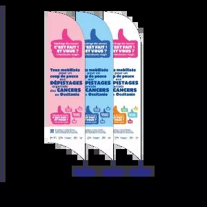 Drapeau "Coup de pouce aux dépistages des cancers"