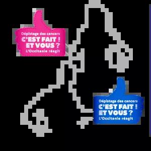 Main géante "Coup de pouce aux dépistages des cancers"